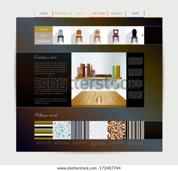 Website Design Template Web Page Layout Stock Vector
