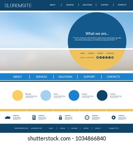 Webdesign-Vorlage für Ihr Unternehmen mit unscharfem Cloudy-Sky-Bild