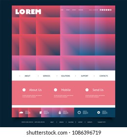Website-Design-Vorlage für Ihr Unternehmen mit violettem abstraktem Muster