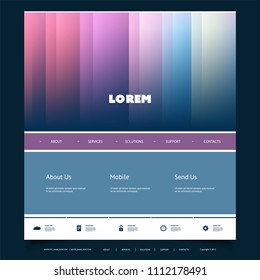 Website Design Template for Your Business with Colorful Striped Pattern