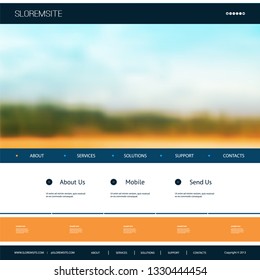 Website Design Template for Your Business with Blurred Natural Theme