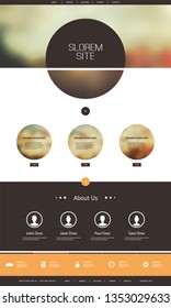 Website Design Template for Your Business with Blurred Sky Image Background