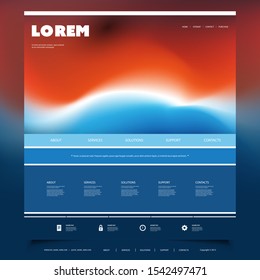 Website Design Template for Your Business with Colorful Wavy Pattern