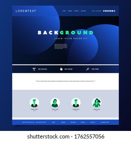 Website Design Template for Your Business with Blue Abstract Circles Gradient Texture in the Header