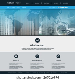 Website Design Template for Your Business with Chicago Skyline Image Background