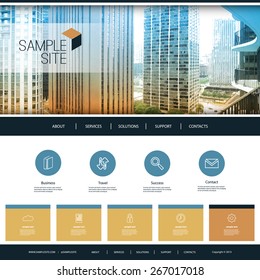 Website Design Template for Your Business with Chicago Skyline Image Background