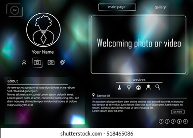 Website design template for your portfolio. Vector EPS10