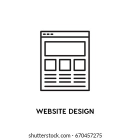 Website design vector icon, web development symbol. Modern, simple flat vector illustration for web site or mobile app