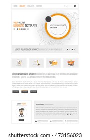 Website Design Vector Illustration with Abstract Header 