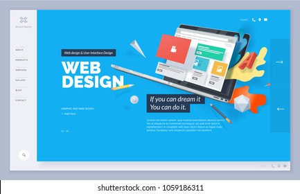 Website design. Vector illustration template for website and mobile website design and development. Creative concept, easy to edit and customize.