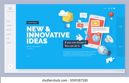 Website design. Vector illustration template for website and mobile website design and development. Creative concept, easy to edit and customize.