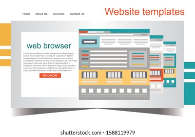 Website Design Wire frame Internet Browser - Illustration