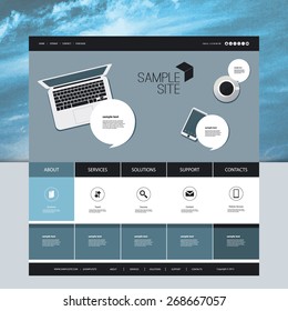 Diseño de sitios web para su empresa con el fondo abstracto de imágenes en la nube y dispositivos electrónicos