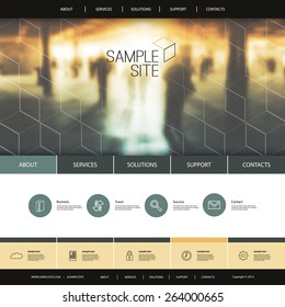 Website Design for Your Business with Metro Station Photo Background and Linear Icons