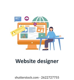 Website designer Vector illustration which can easily modify or edit

