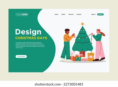 A website designs for a christmas day. Vector illustrations Background.