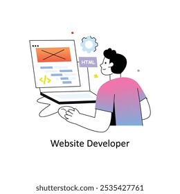 Website Developer Gradient Flat Style Design Vector illustration. Stock illsutration. 