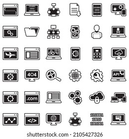 Website Development Icons. Line With Fill Design. Vector Illustration.
