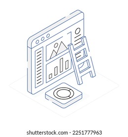 Website development isometric conceptual icon 