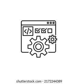 Website development line icon. linear style sign for mobile concept and web design. Outline vector icon. Symbol, logo illustration. Vector graphic