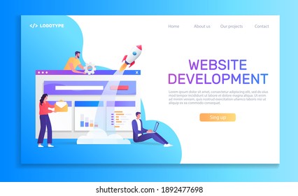 Website development template site vector illustration 