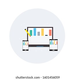 Website development vector illustration. Colorful Web page isometric icon. Modern landing page. Site building.