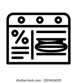 website with discounts line icon vector. website with discounts sign. isolated contour symbol black illustration
