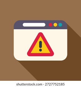Sitio web que muestra un signo de advertencia con un signo de exclamación, que indica riesgos potenciales o información importante