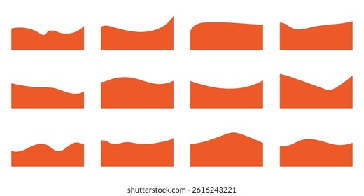 Website Dividers with Drops, Waves and Geometric Shapes. Abstract Design Elements for Top and Bottom border on Website and App. Website border drip shape section vector