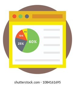 
A website  and dollar coin under pie chart, online business analysis concept
