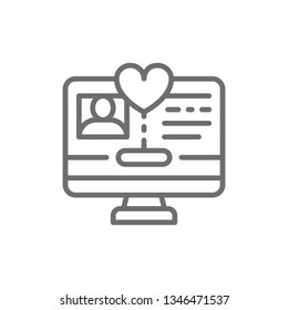 Website for donations, internet page of needy, help, volunteering line icon.