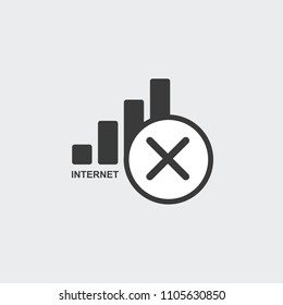 Website down Concept. Web Page not loading. sign of a wi-fi or telephone connection that shows no signal. Vector illustration, icon for design