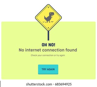 Website Down Concept. Web Page Not Loading/opening. Vector Illustration Concept Of The Pixelated Dinosaur Icon. No Internet Connection Idea