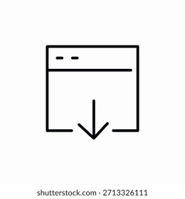Vector de signo de icono de Descarga de Sitio web