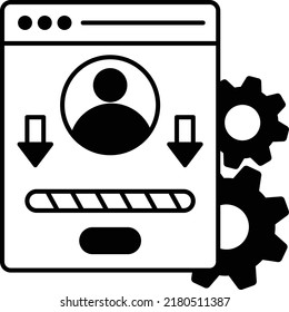 Website Download vector icon design, Digital Marketing symbol, Search Engine Optimization Sign, SEO and SMM stock illustration, Slow Loading Webpage Concept