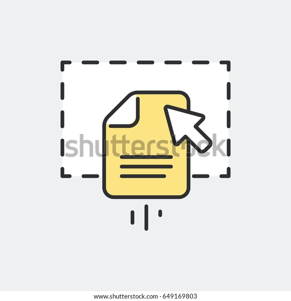 ウェブサイトのドラッグアンドドロップ領域シンボルのコンセプト 最小限のデザインで フラットで分離型のベクター画像epsイラストアイコン のベクター画像素材 ロイヤリティフリー 649169803