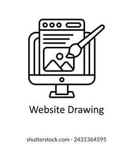 Website Drawing vector outline Icon Design illustration. Graphic Design Symbol on White background EPS 10 File