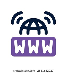Sitio web duotone icono. Icono de Vector elegante y moderno para Sitios web, App móviles, materiales de marketing y diseño corporativo. Totalmente escalable y listo para usar.