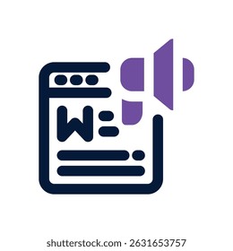 Sitio web duotone icono. Icono de Vector elegante y moderno para Sitios web, App móviles, materiales de marketing y diseño corporativo. Totalmente escalable y listo para usar.
