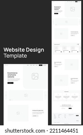 Website Ecommerce Home Page Template Wireframe Stock Vector (Royalty