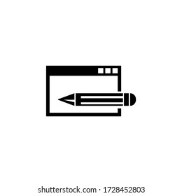 Website Editing, Frontend and Backend. Flat Vector Icon illustration. Simple black symbol on white background. Website Editing, Frontend and Backend sign design template for web and mobile UI element