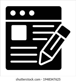 website editing glyph icon modern illustration