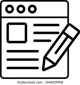 website editing line icon modern illustration