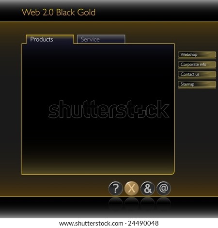 Website elements black and gold