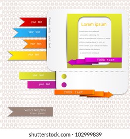  Website elements. Colorful arrows and bookmarks