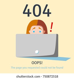 Website Error 404. Page Not Found. Vector illustration.