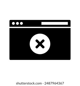 Website error icon illustrated in vector
