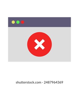 Website error icon illustrated in vector