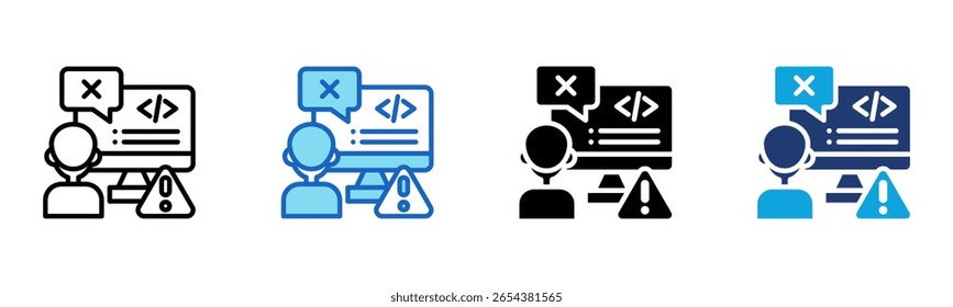 ícone Erro do site Ilustração de vetor de vários estilos