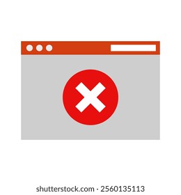 Website error illustrated on white background